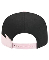 New Era Men's Black/Light Pink Inter Miami Cf Jagged 9FIFTY Snapback Hat