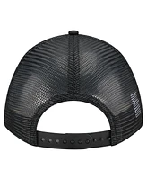 New Era Men's Black New York Mets City Initial 9FORTY A-Frame M-Crown Adjustable Trucker Hat