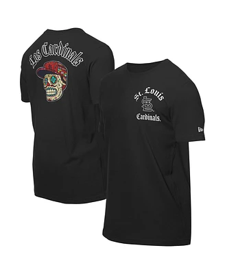 New Era Men's Black St. Louis Cardinals Sugar Skulls T-Shirt
