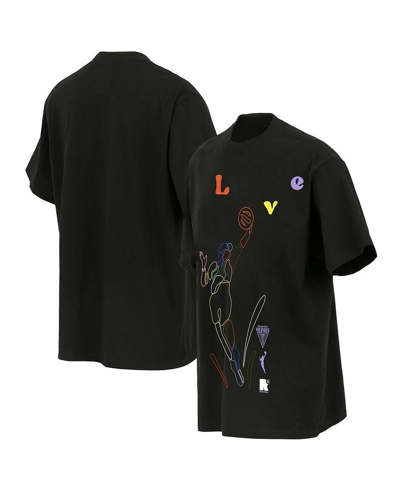 Round21 Men's and Women's Black Golden State Valkyries Love Pride Premium Heavyweight T-Shirt