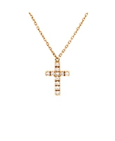 Pre-Owned Cartier Cross Pendant Necklace 18K Rose Gold with Diamonds
