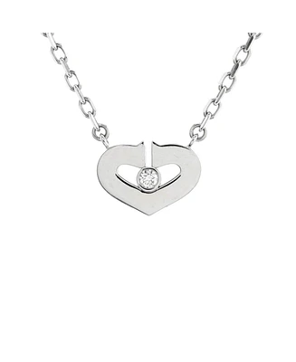 Pre-Owned Cartier Xs C Heart de Cartier Pendant Necklace 18K White Gold with Diamond
