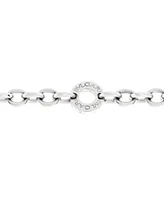 Pre-Owned Bvlgari Bvlgari Bvlgari Station Bracelet 18K White Gold