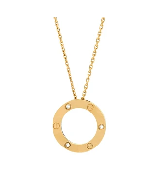 Pre-Owned Cartier 3 Diamonds Love Pendant Necklace 18K Gold and Diamonds