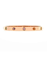 Pre-Owned Cartier Love 10 Stone Bracelet 18K Rose Gold with Garnet, Amethyst and Sapphire