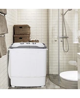 Gymax 8lbs Compact Mini Twin Tub Washing Machine Washer Spinner