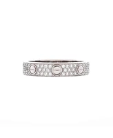 Pre-Owned Cartier Love Wedding Band Pave Diamonds Ring 18K White Gold and Diamonds