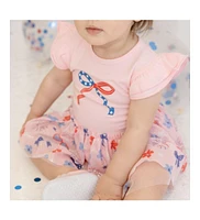 Sweet Wink Baby Girls Red, White, & Cute Short Sleeve Tutu Bodysuit