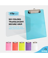Plastic Clipboard Memo Yellow, Mini Translucent Low Profile Clip Board, Hangable Small Clipboard, 9” x 6”, Holds 100 Sheets, 1 Pc