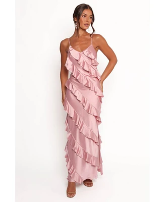 Petal and Pup Women's Ciao Ruffles Maxi Satin Dress