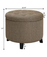 Convenience Concepts 19.75" Designs4Comfort Round Storage Ottoman