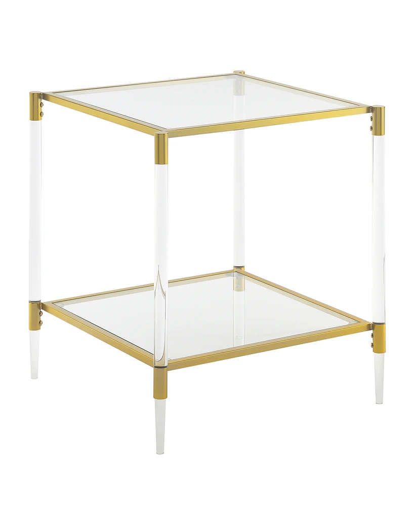 Convenience Concepts 20.25" Royal Crest 2 Tier Acrylic Glass Square End Table