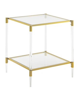 Convenience Concepts 20.25" Royal Crest 2 Tier Acrylic Glass Square End Table