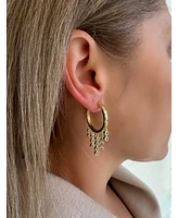 Cubic Zirconia Dangle Drop Hoop Earrings