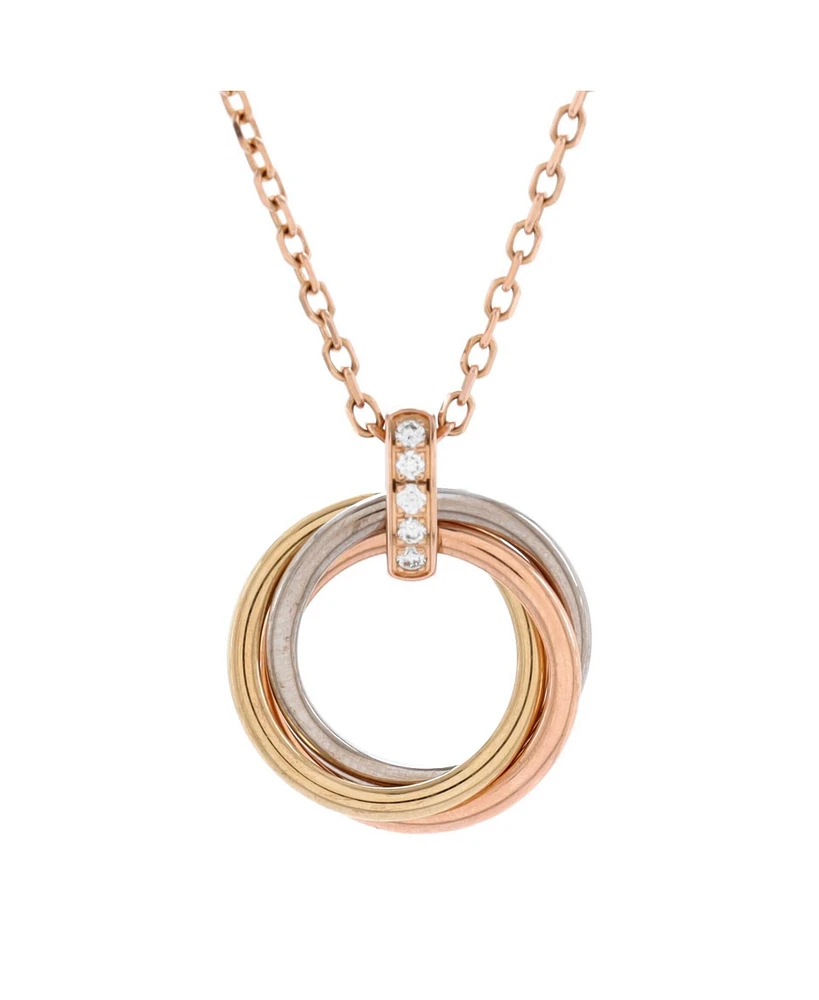 Pre-Owned Cartier Trinity Pendant Necklace 18K Tricolor Gold and Diamonds