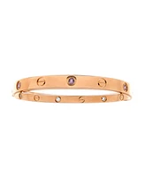 Pre-Owned Cartier Double Love Bracelet 18K Rose Gold with Pink Sapphires and Diamonds