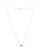 Pre-Owned Tiffany & Co. Small Paper Flowers Firefly Pendant Necklace Platinum with Diamonds and Tsavorite
