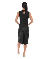 Bebe Women's Sleeveless Satin Midi Dress