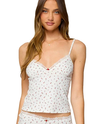Edikted Women's Viola Floral Lacey Tank Top