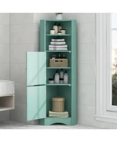Casainc 61.2"H Tall Corner Bathroom Cabinet with Doors and Adjustable Shelves, Freestanding Mdf Unit
