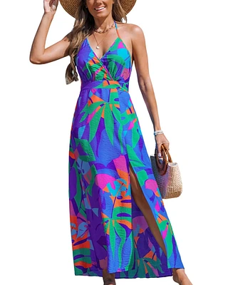 Cupshe Women's Crushed Tropical Maxi Beach Dress