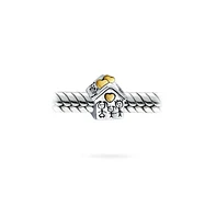 Bling Jewelry Happy Home Cartoon Family House Charm Bead Two Tone Gold Plated Sterling Silver Fits European Bracelet