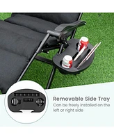Gymax Zero Gravity Chair Folding Recliner Lounge w/ Cushion Cup Holder