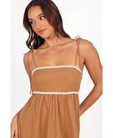 Petal and Pup Women's Lino Contrast Trim Midi Dress