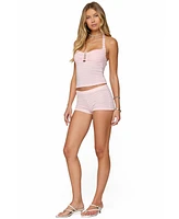 Edikted Women's Lovina Textured Striped Micro Shorts