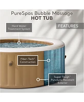 Intex PureSpa 6 Person Bubble Massage Inflatable Hot Tub Spa Set, Sahara Tan