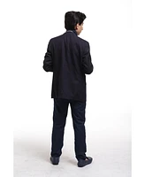 Elie Balleh Toddler Navy Slim Fit Diamond Dots Blazer
