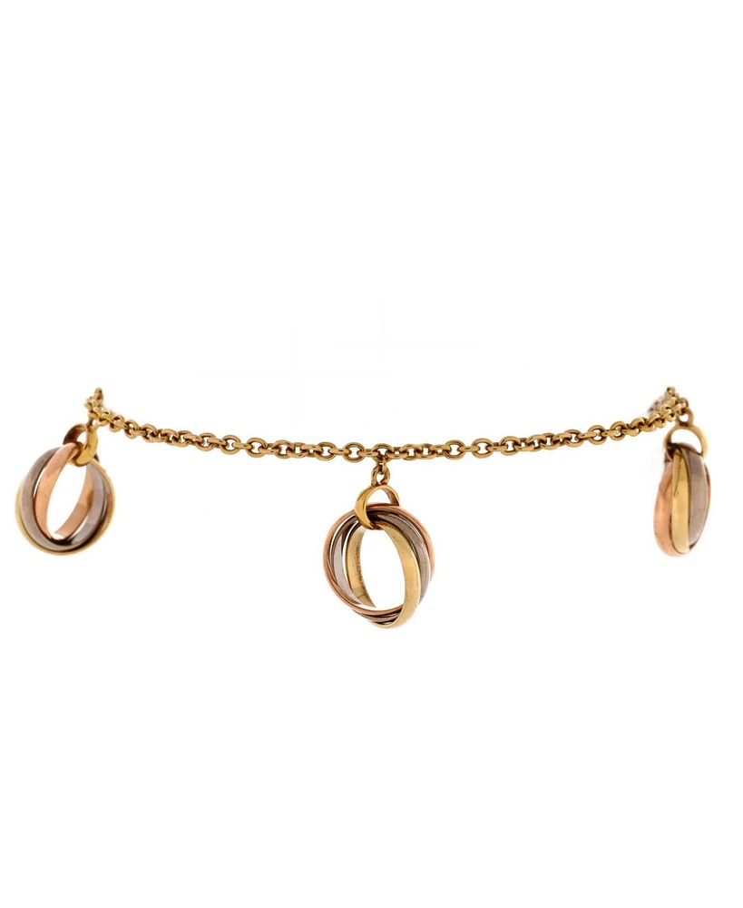 Pre-Owned Cartier Trinity Charm Chain Bracelet 18K Tricolor Gold
