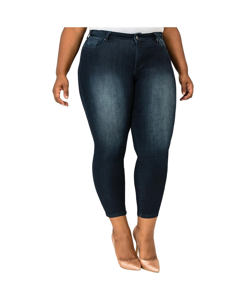 Poetic Justice Plus Curvy-Fit Cropped Skinny Jeans