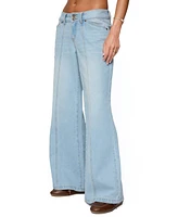 Edikted Women's Charlie Panel Stitch Low Rise Jeans