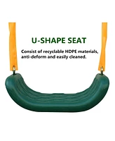 Swing Sets for Backyard, 700 Lbs Outdoor Swing Set with 2 Swing Seat, 1 Glider, 1 Slide & 1 See-Saw