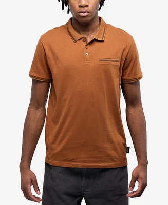 X-Ray Men's Polo with Jacquard Rib and Chest Pocket Shirt