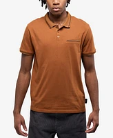 X-Ray Men's Polo with Jacquard Rib and Chest Pocket Shirt