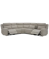 Kristyan -Pc. Fabric Sectional with 2 Power Recliners and Console