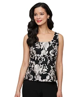 Alex Evenings Women's Printed Tulle Jacket & Top Set