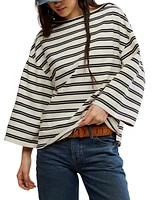 Free People Women's Cest La Vie Boat-Neck Cotton T-Shirt
