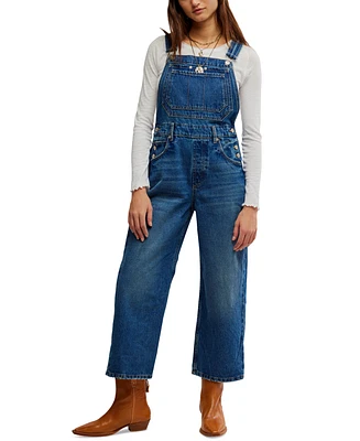 Free People Women's Deep Trance Cotton Cropped Overalls