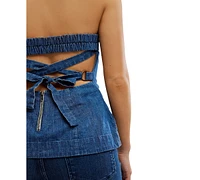 Free People Women's Lora Strapless Denim Top