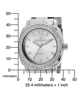 Peugeot Women's 40mm Silver Boyfriend Bracelet Watch with Crystal Bezel