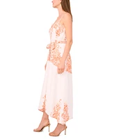 CeCe Women's Placement Print Sleeveless Fit & Flare Dress