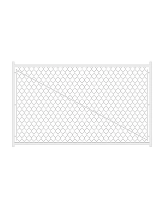 Adjustable Chain Link Walk Gate Kit with Round Corner Frame, Fit-Right, 3.8'H