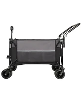 Folding Wagon Cart - Heavy Duty, All-Terrain, Black/Gray