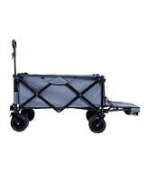 Foldable Wagon with Tailgate, Cover, 400LBS, All-Terrain Wheels