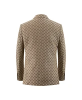 Elie Balleh Boys Brown Slim Fit Logo Blazer