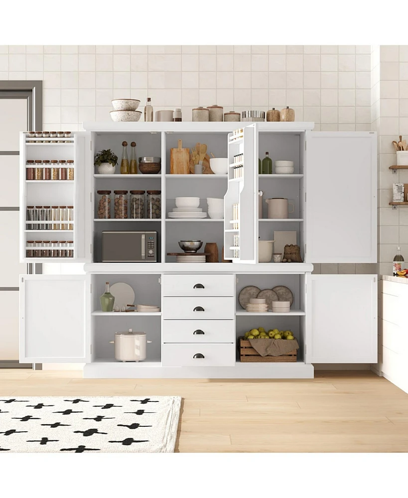 73" Wooden Kitchen Pantry Cabinet