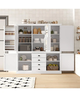 73" Wooden Kitchen Pantry Cabinet
